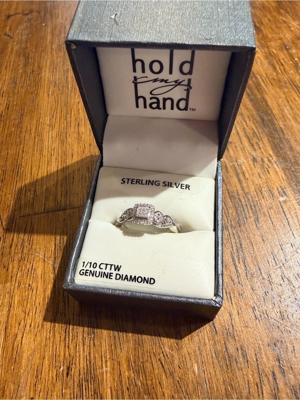 Hold My Hand Sterling Silver Diamond Accent Ring - White